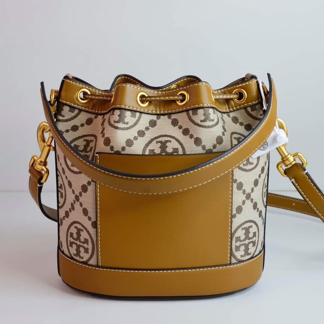 T MONOGRAM JACQUARD BUCKET BAG (Tory Burch 79487), Women's Fashion, Bags &  Wallets, Cross-body Bags on Carousell