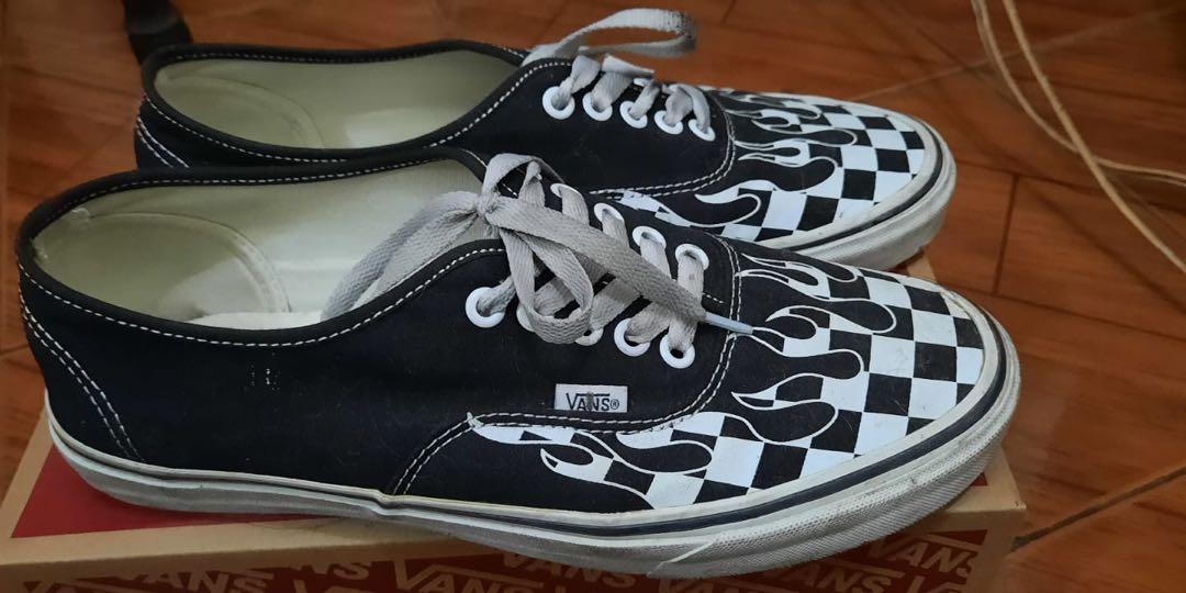 checkered and flame vans