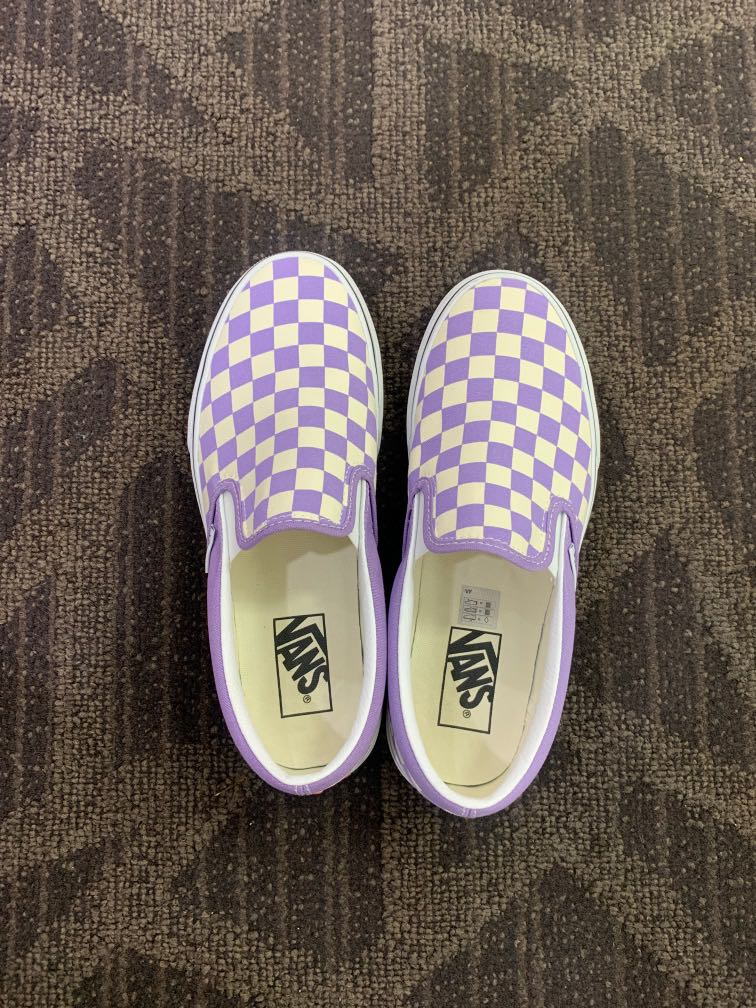 Lilac discount checkerboard vans
