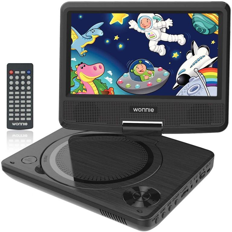 WONNIE Portable DVD player, 7.5” DVDs Player for Kids and Car, Swivel