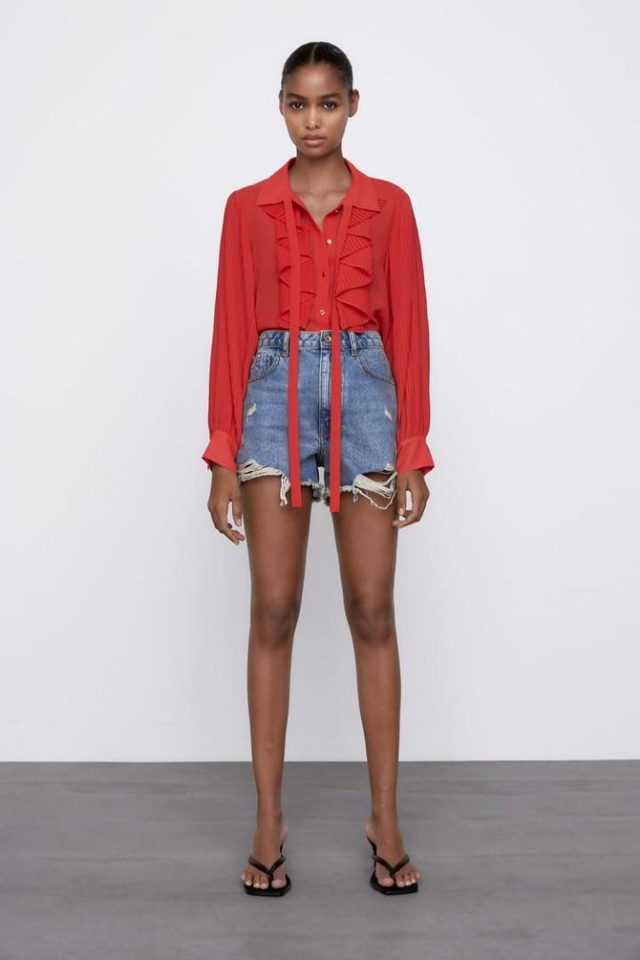 Ruffled blouse zara hotsell