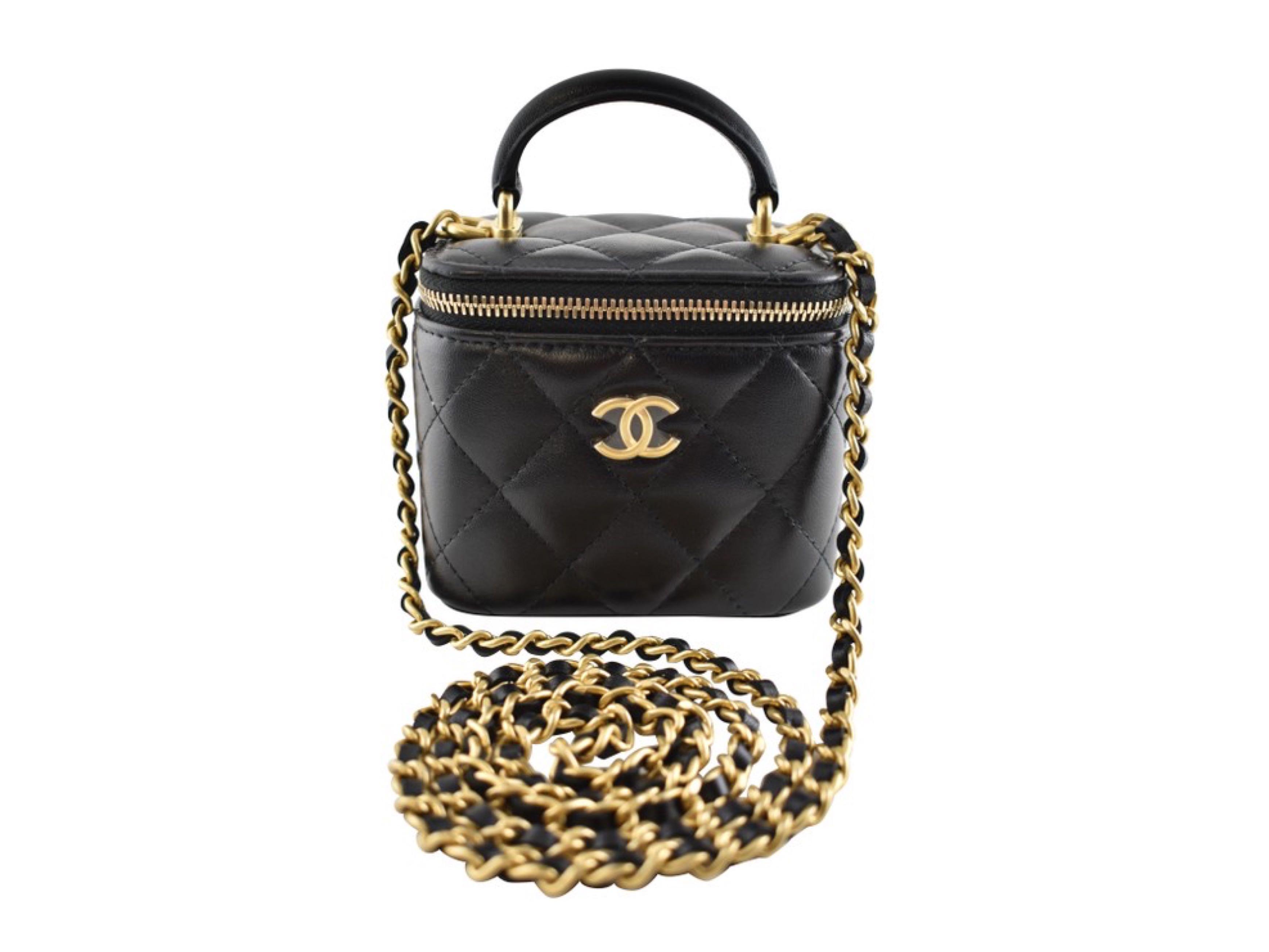 21A 21K Chanel mini vanity bag with chain, Luxury, Bags & Wallets