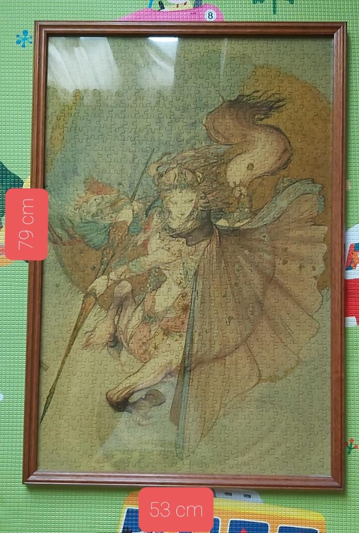 絕版二手已砌連畫架有變黃天野喜孝太空戰士final Fantasy 砌圖puzzle 非龍珠星矢亂馬高達eva 鬼滅之刃 興趣及遊戲 玩具 遊戲類