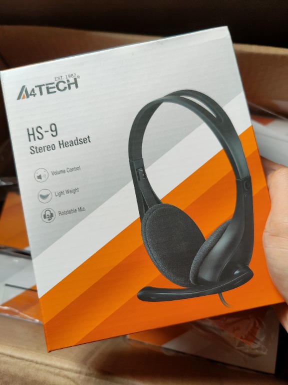 A4Tech HS9 Dual Jack Headset with Mic & Volume Control (FREE Dual to