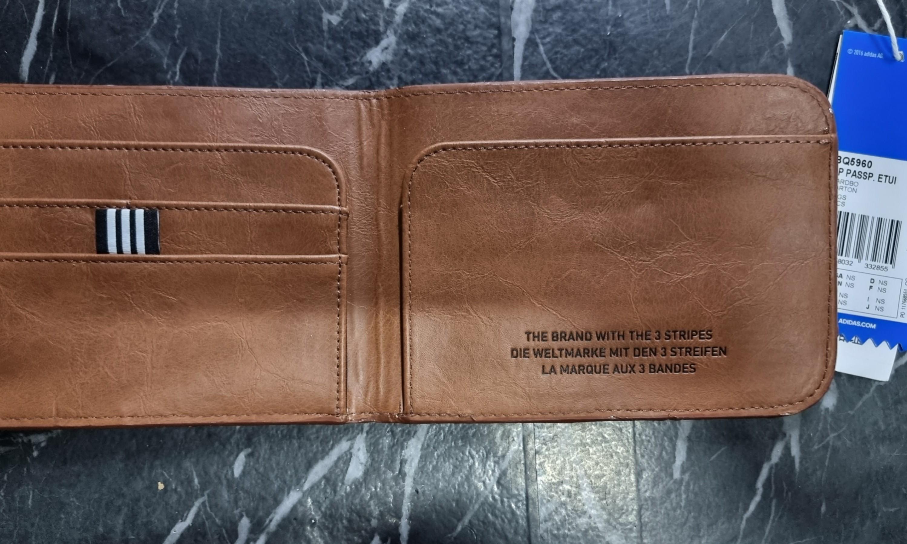 Adidas brown store men's wallet