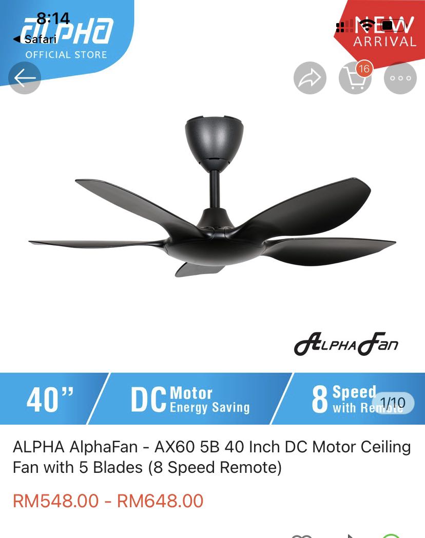 Ax60 5b 40 Inch Dc Motor Ceiling Fan