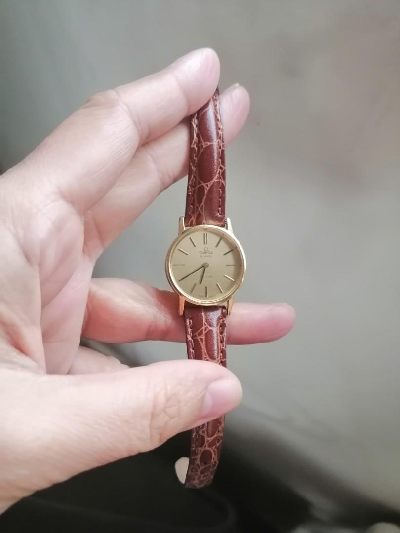 Authentic Omega Deville Ladies Watch (Category: Women's Watches) located in Quezon City. Submitted by gcequina (Listing ID 1116763224, Image 2). Description: Original Omega Deville Ladies watch, gold face 25cm, quartz movement, in very good condition, no scratches, new leather strap. 100% money back guarantee if proven fake.