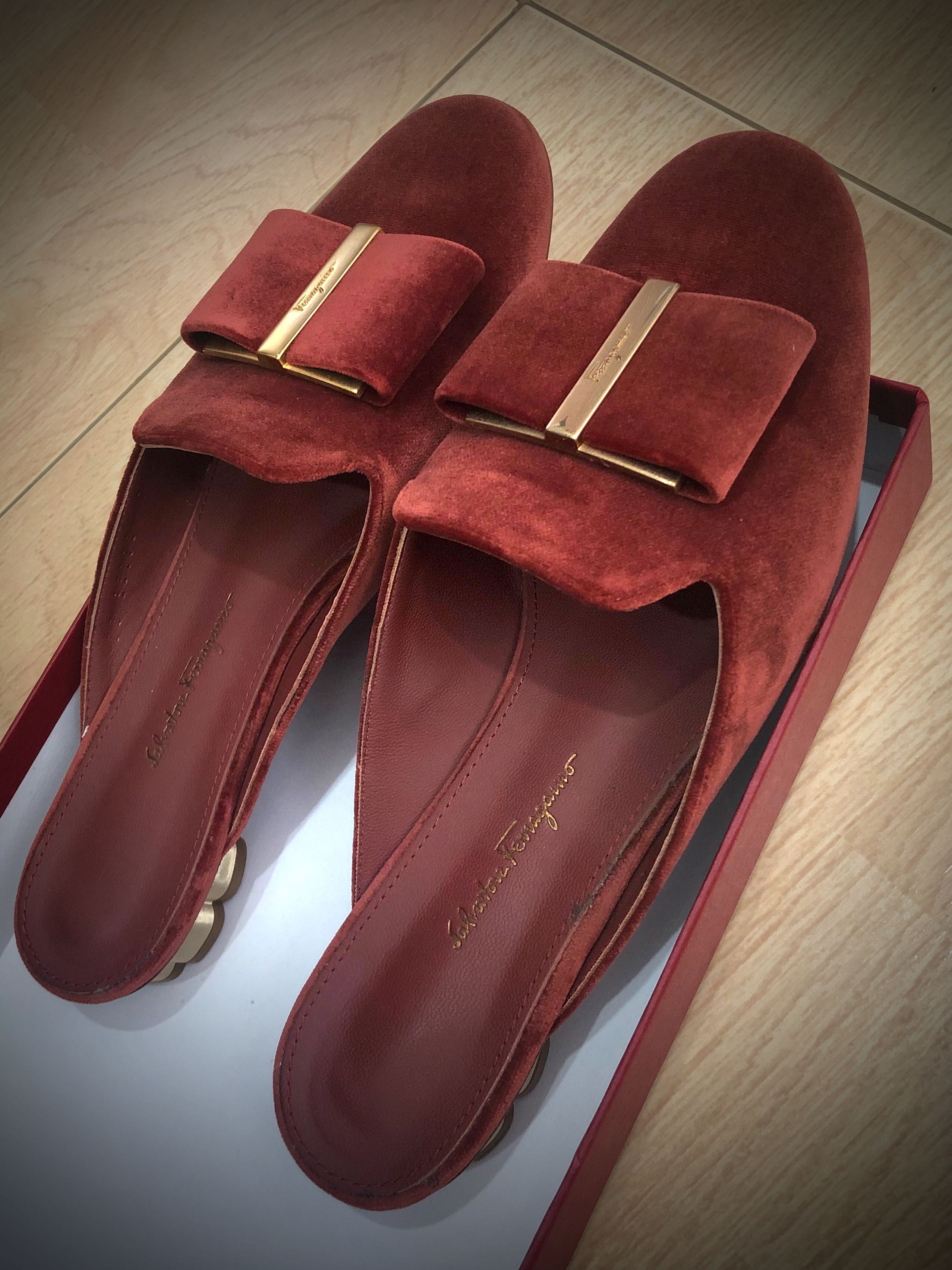 Ferragamo flower heel mule shop