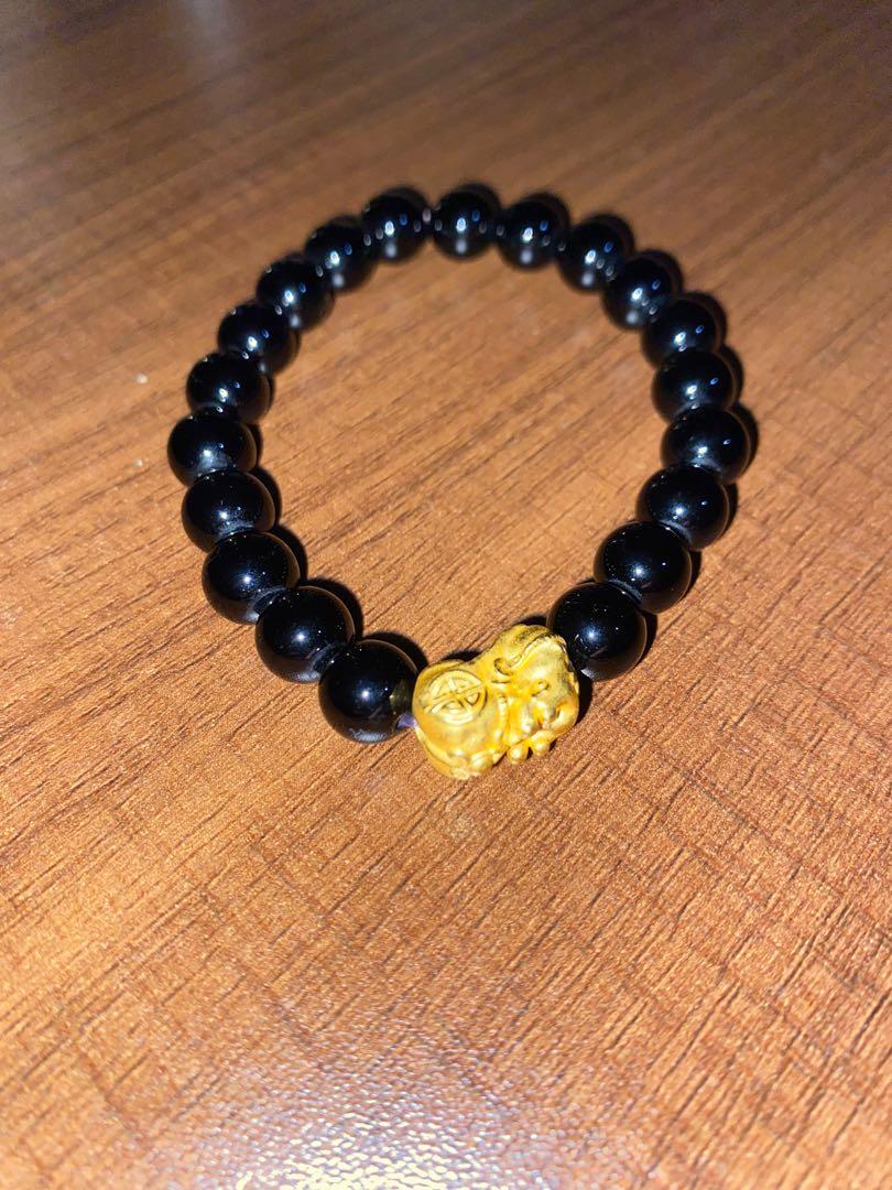 Gold with black bracelet online