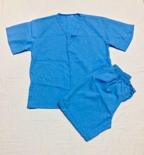 Blue Plain Scrub Suit Set