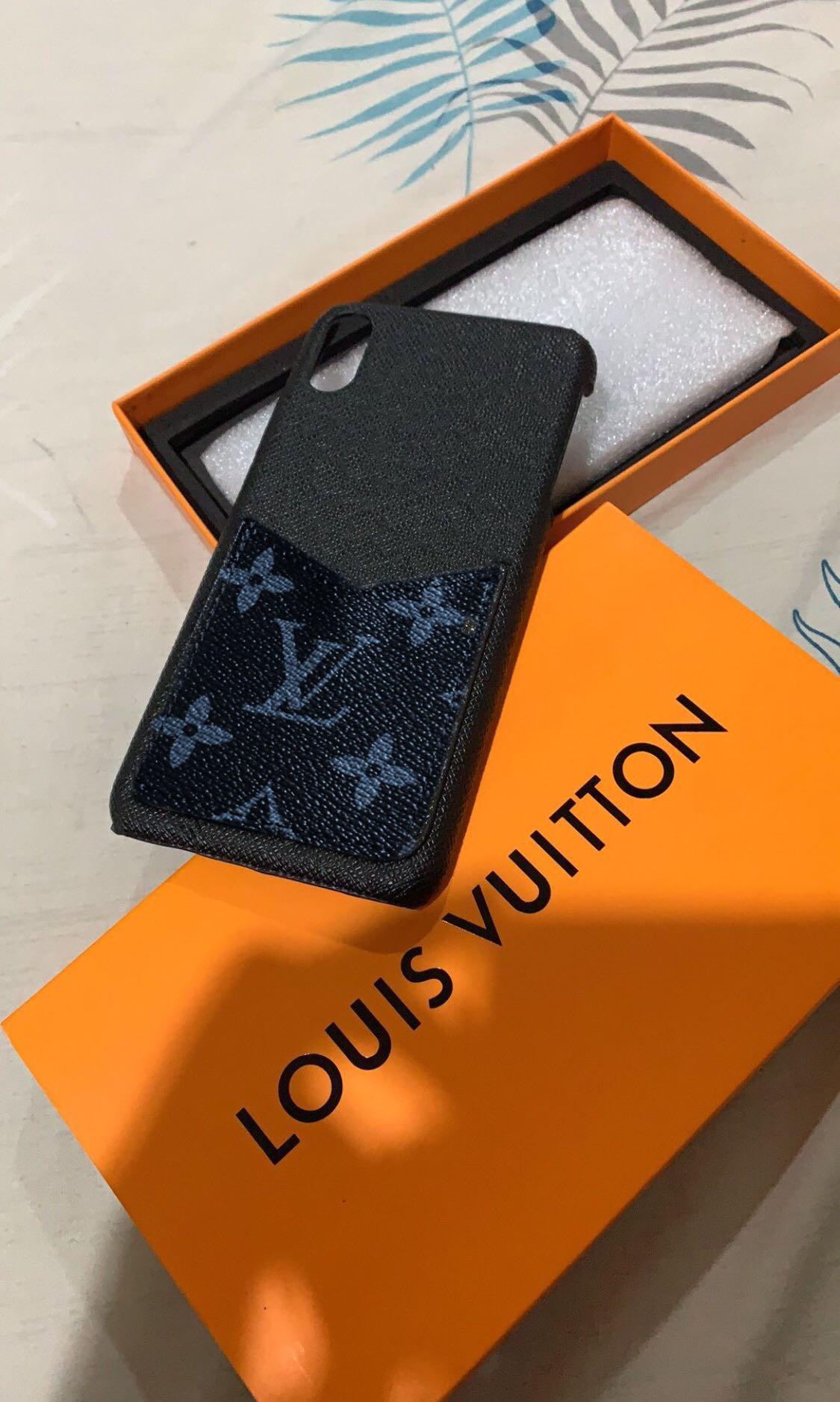 Louis Vuitton Black Leather and Monogram Canvas Bumper iPhone X/XS