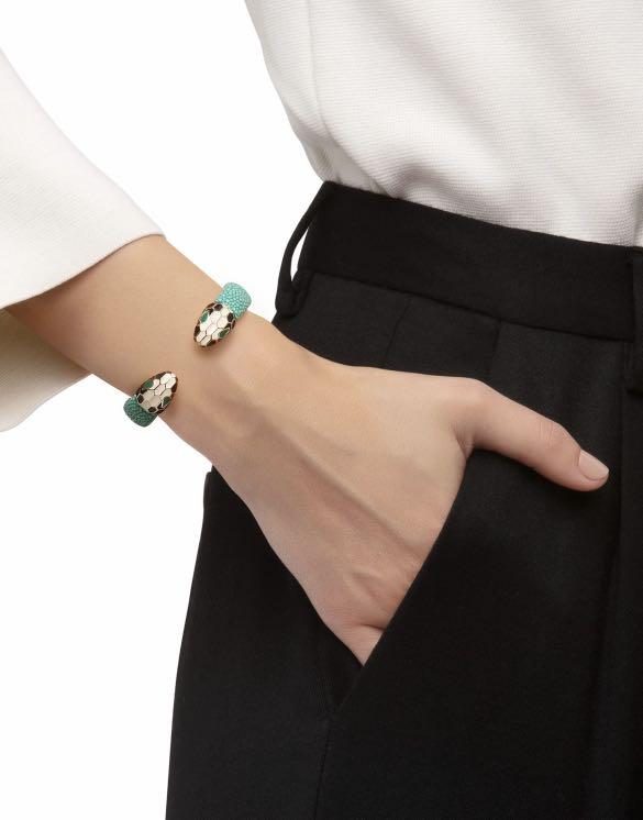 Bvlgari snake leather bracelet top