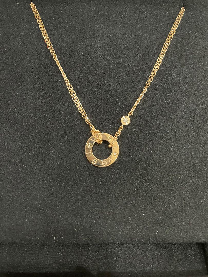 CRB7224509 - LOVE necklace, 2 diamonds - Rose gold, diamonds - Cartier