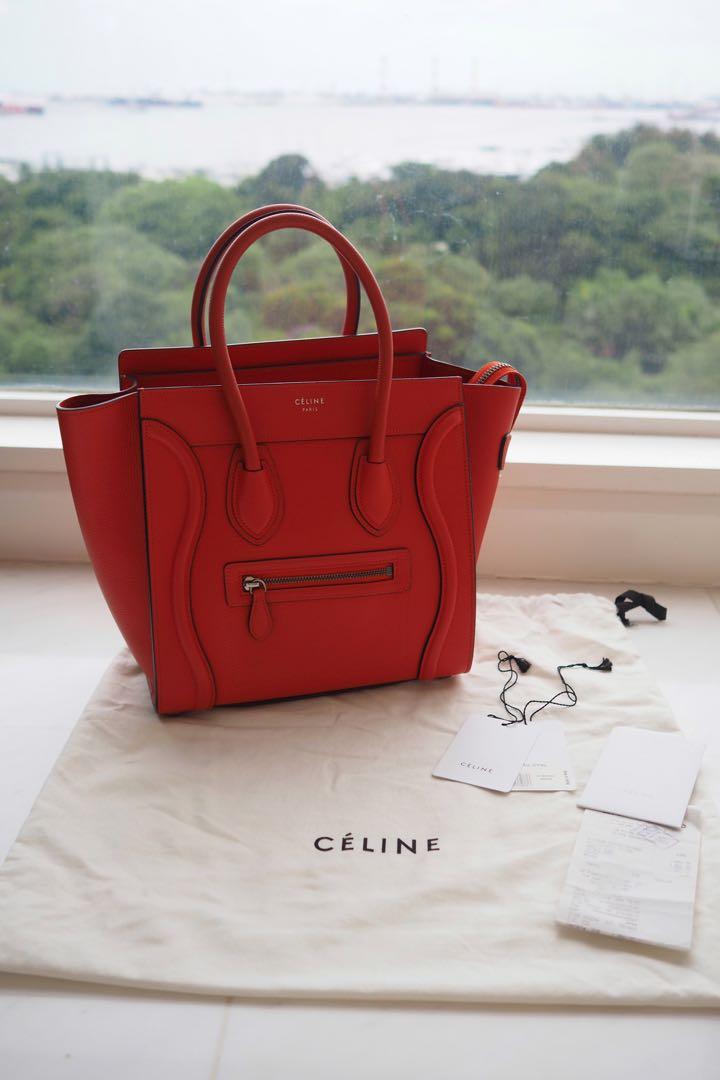 Celine Micro Luggage Vermillion