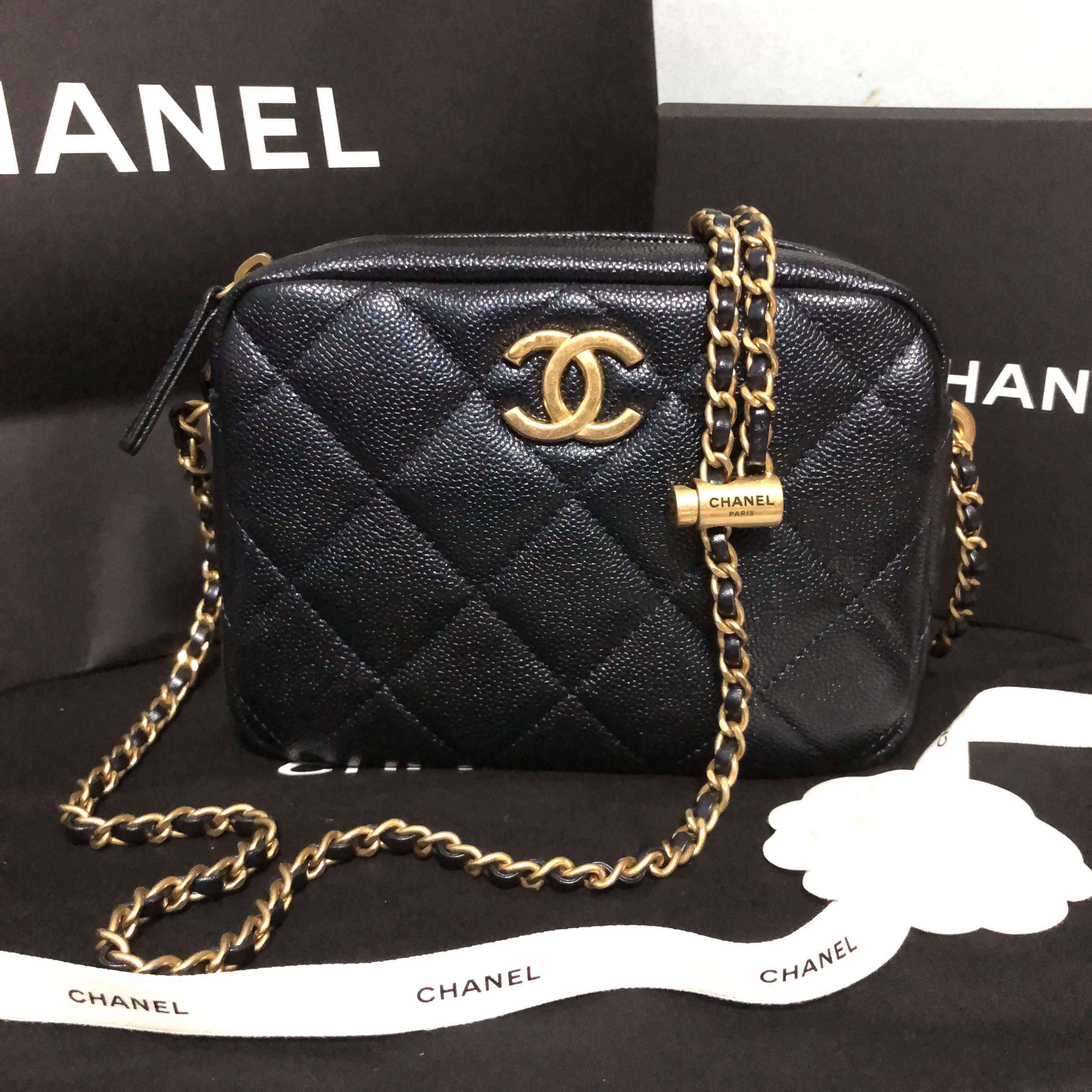🦄🖤Chanel 21K Black Iridescent Mini Camera🖤🦄 , Luxury, Bags & Wallets on  Carousell