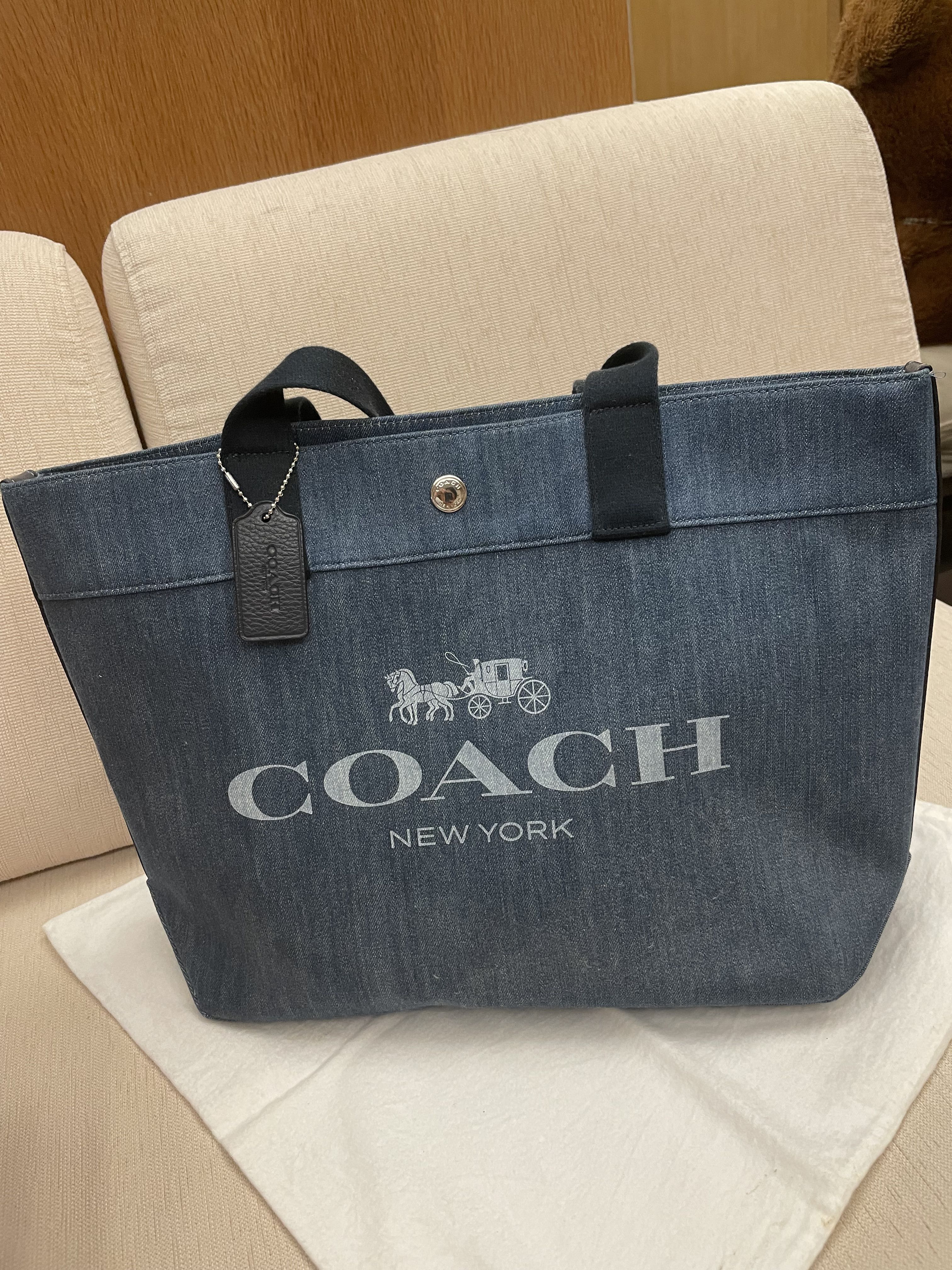 Coach Denim tote bag, Luxury, Bags & Wallets on Carousell