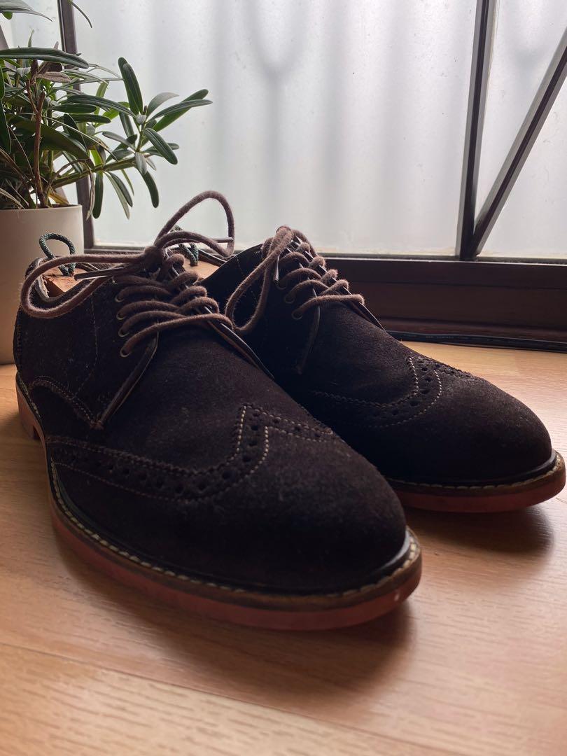 cole haan suede wingtip shoes