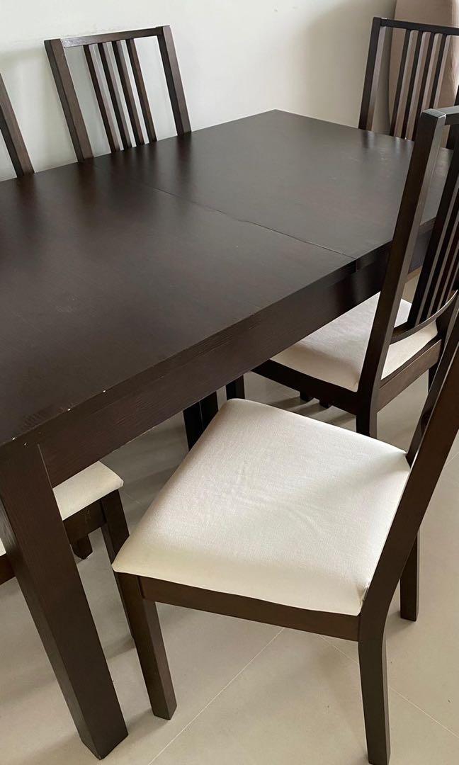 Ikea Dining Table extendable with ikea 6 chairs original price 800