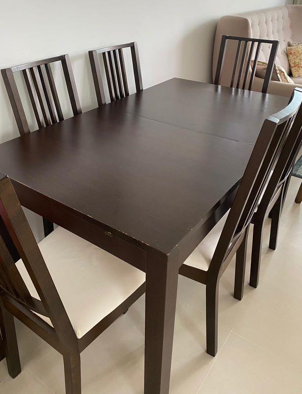 Ikea Dining Table extendable with ikea 6 chairs original price 800