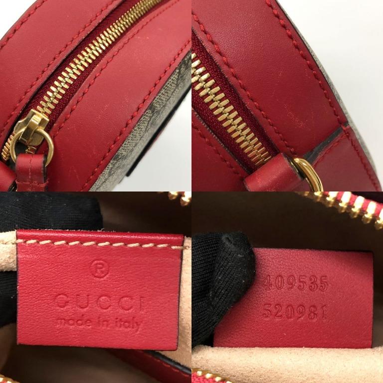 GUCCI GG Supreme Mini Chain Crossbody Bag Beige 409535