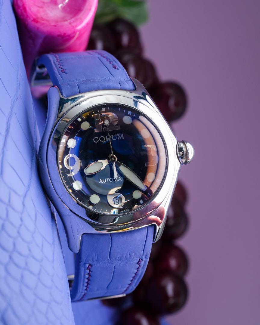 Corum bubble watch leather strap sales