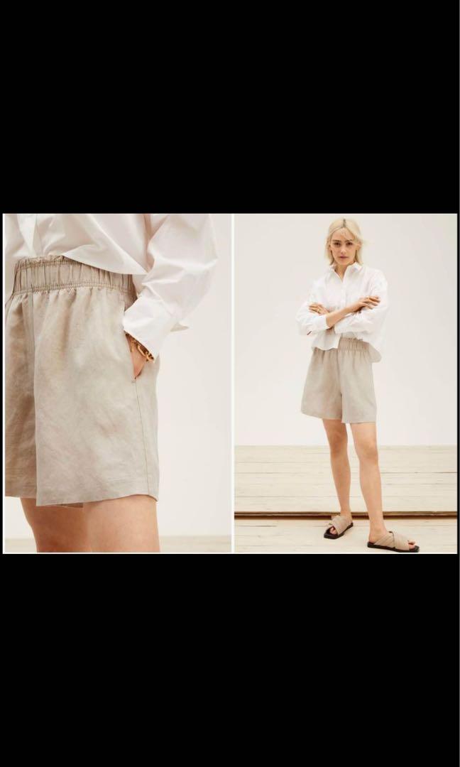 Linen-Blend Pull-On Shorts