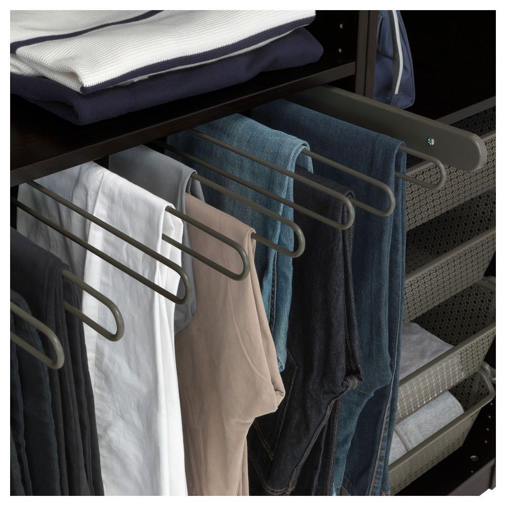 Amazon.com: QLDFX Trouser Hanger Pull Out Trousers Rack 22 Arms Sliding  Pants Hanger Bar, Pants Rack, Clothes Organizers for Closet Organizers for  Space Saving and Storage, 4 Colors Available Clothes Storage (D) :
