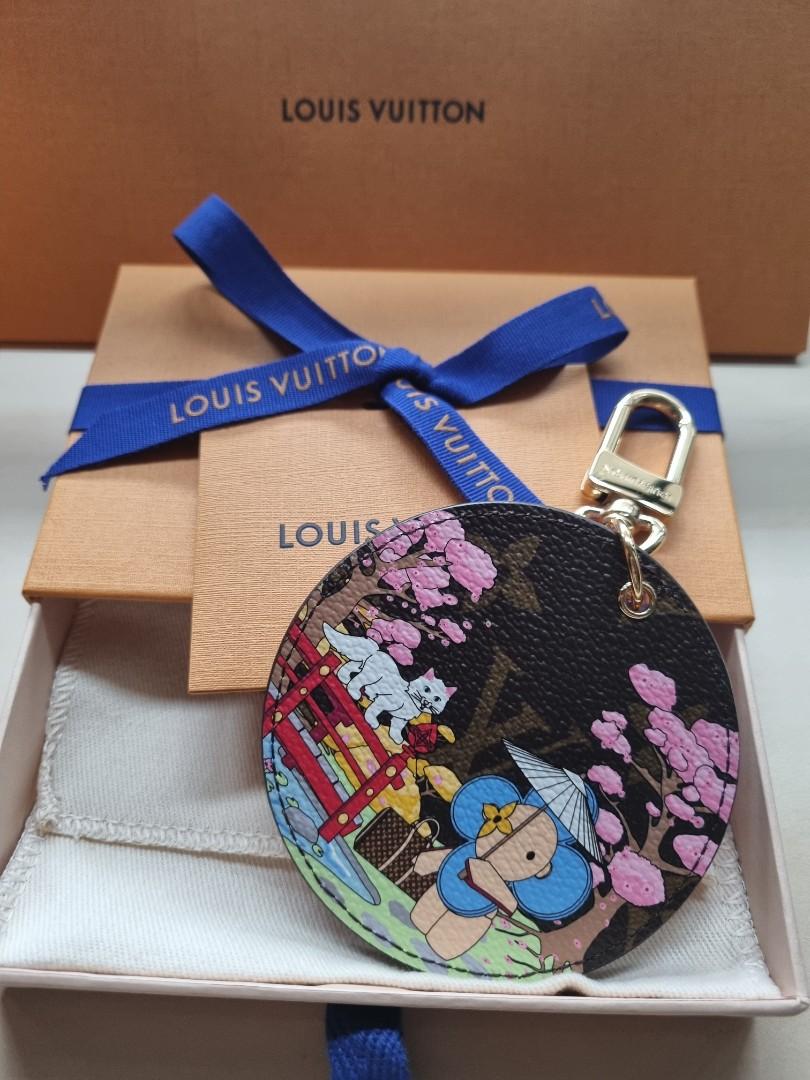 Louis Vuitton Round Illustre Bag Charm and Key Holder Metallic Monogram Eclipse Rainbow