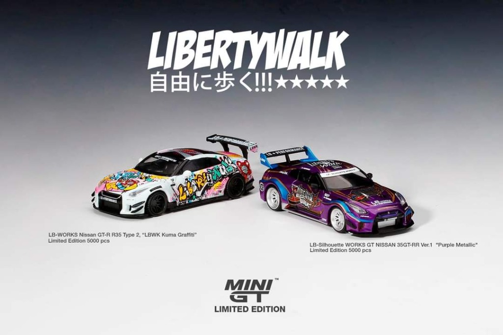 Mini GT - 244 LB-WORKS Nissan GT-R Type 2 LBWK Kuma Grafitti and 245 LB ...