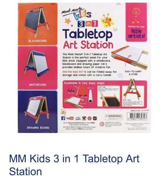 Mont Marte kids 3 in 1 tabletop art station , Hobbies & Toys