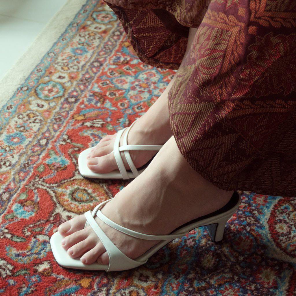 Strappy mid heels clearance