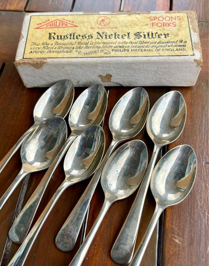 Philips 1930 s Antique Silver Nickel Spoon England Hobbies