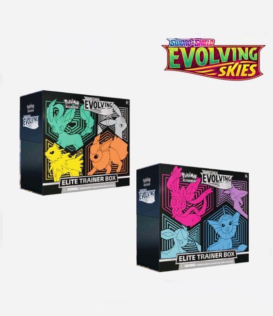 ETB Set of 2Sword & Shield TCG Pokemon Evolving Skies Elite Trainer Box