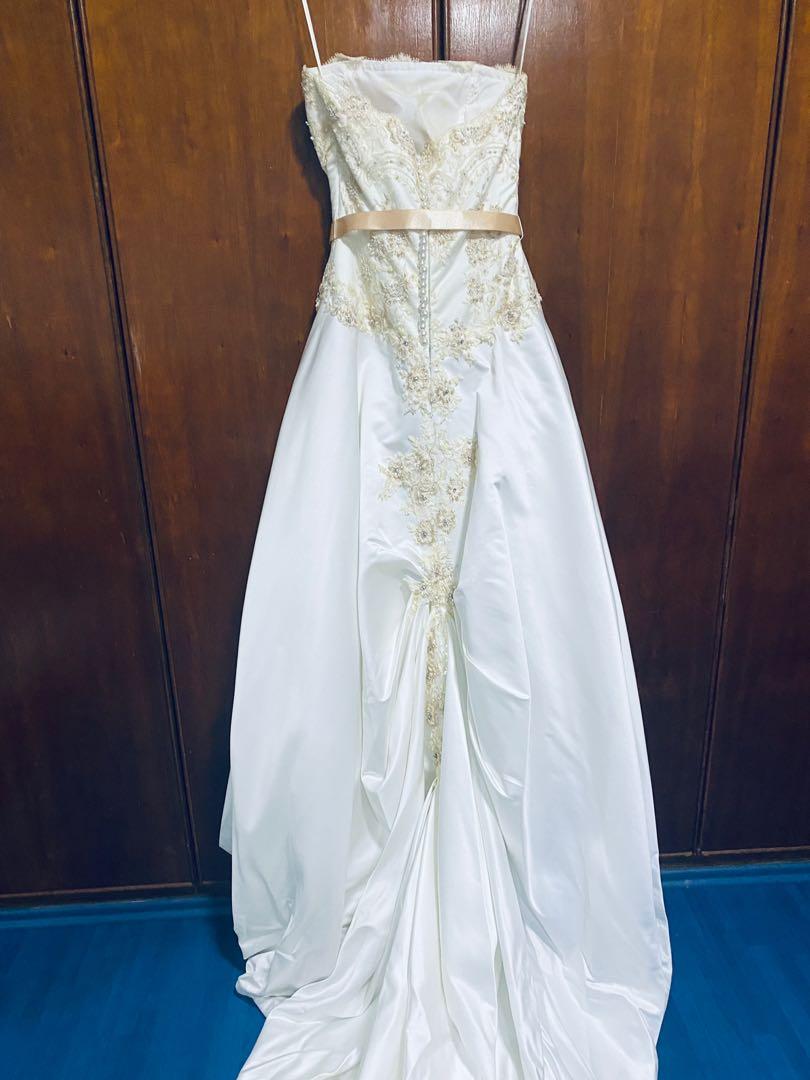 Mary Wedding Dress Size 10 Beaded Lace Long Train | eBay