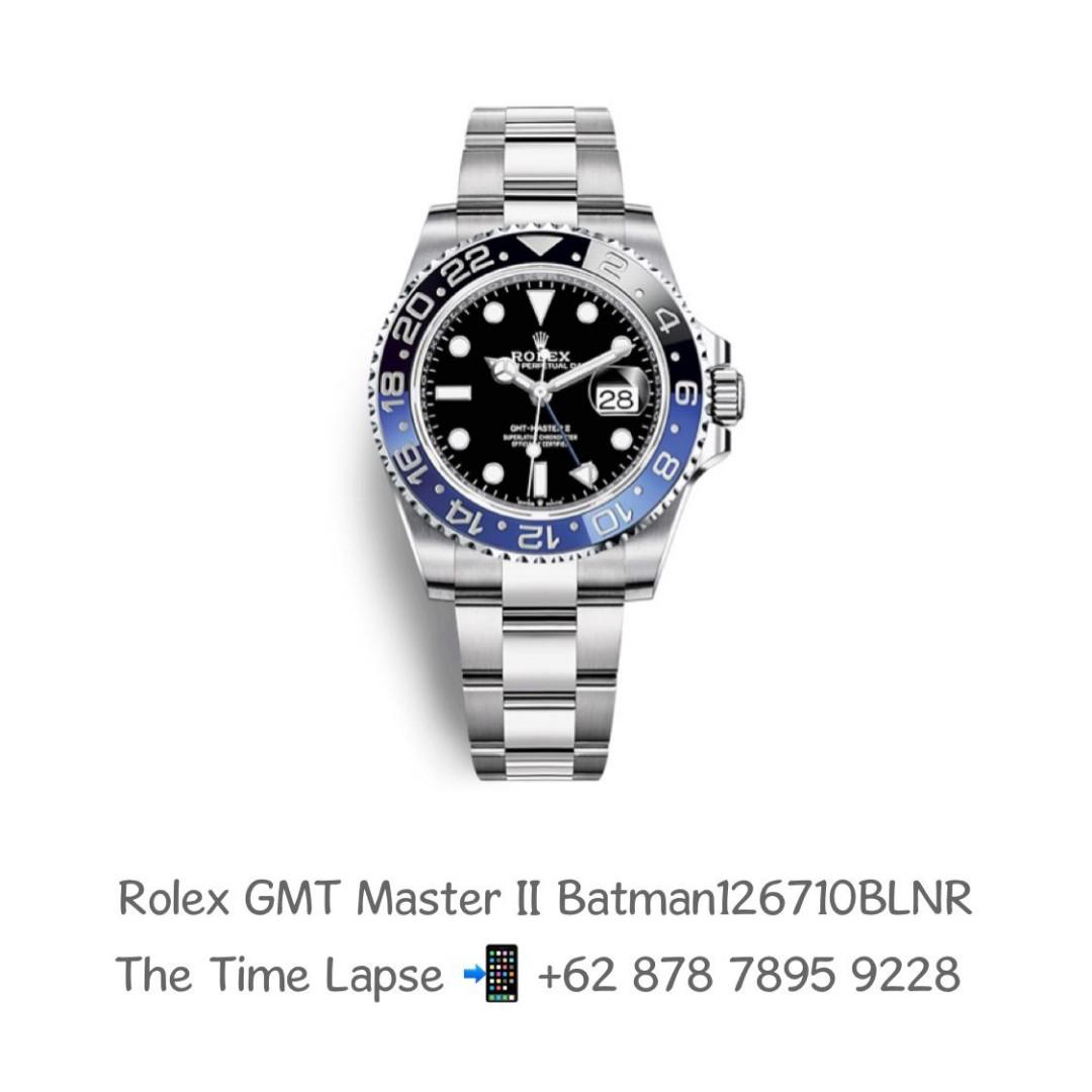 Rolex GMT Master II Batman 126710BLNR - New model 2021, Fesyen Pria, Jam  Tangan di Carousell