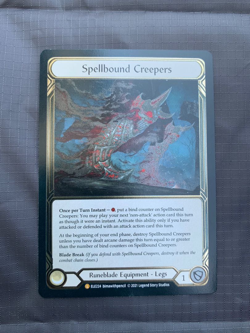 Spellbound Creepers Cold Foil Runeblade Boots Legendary Flesh and Blood TCG