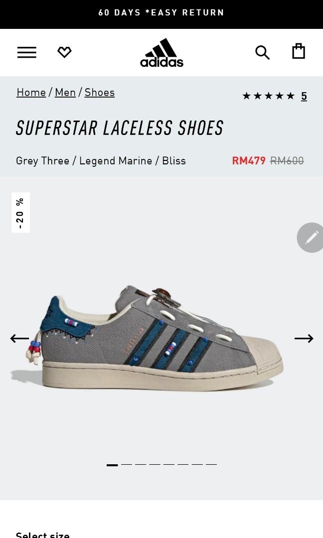Adidas shoes deals laceless 60
