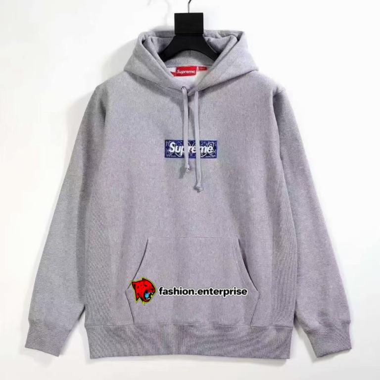 Supreme FW19 Bandana Box Logo Hooded Sweatshirt Men s Fashion