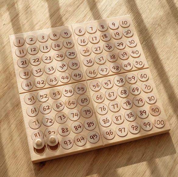 Pixkids Premium Wooden Hundred Board |Montessori Counting Alphabets ...