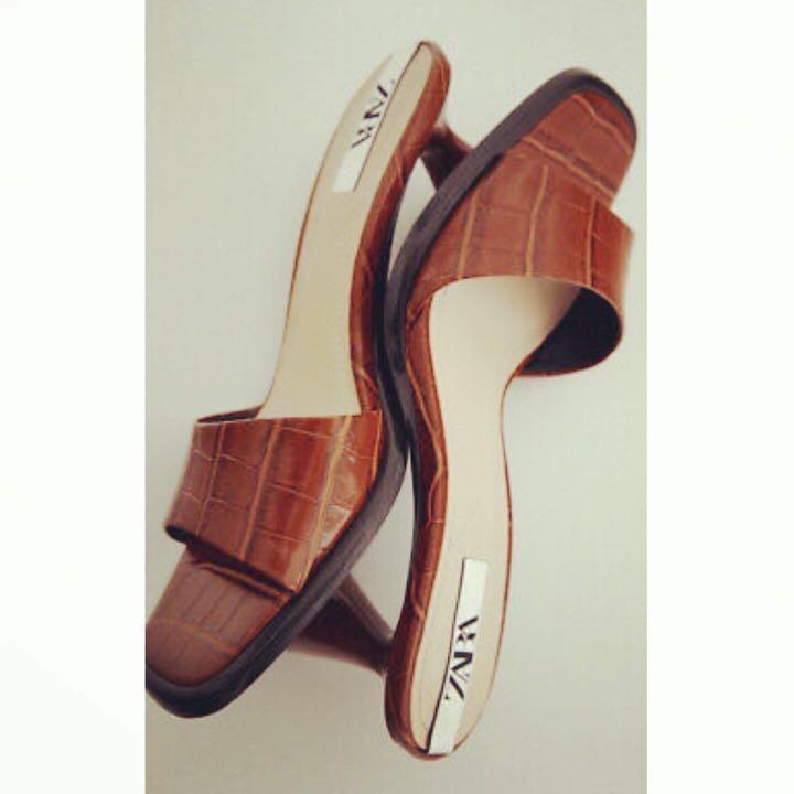 Zara croc mules clearance