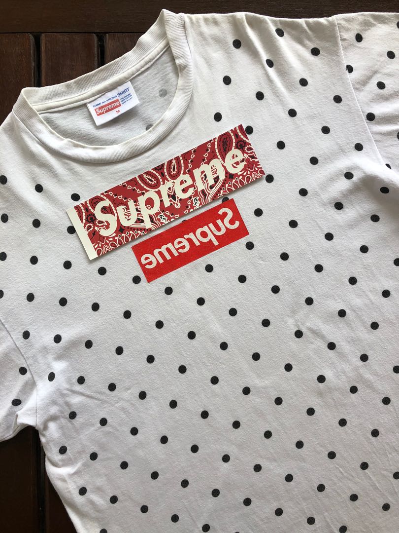 Supreme polka dot box logo shirt on sale