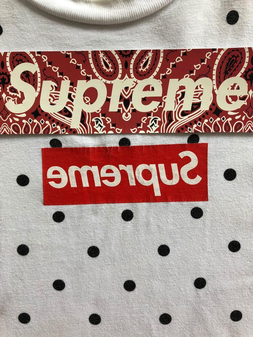 2012 Supreme CDG Polka Dot Box Logo Tee White Men s Fashion Tops