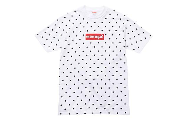 supreme cdg polka dot tee black