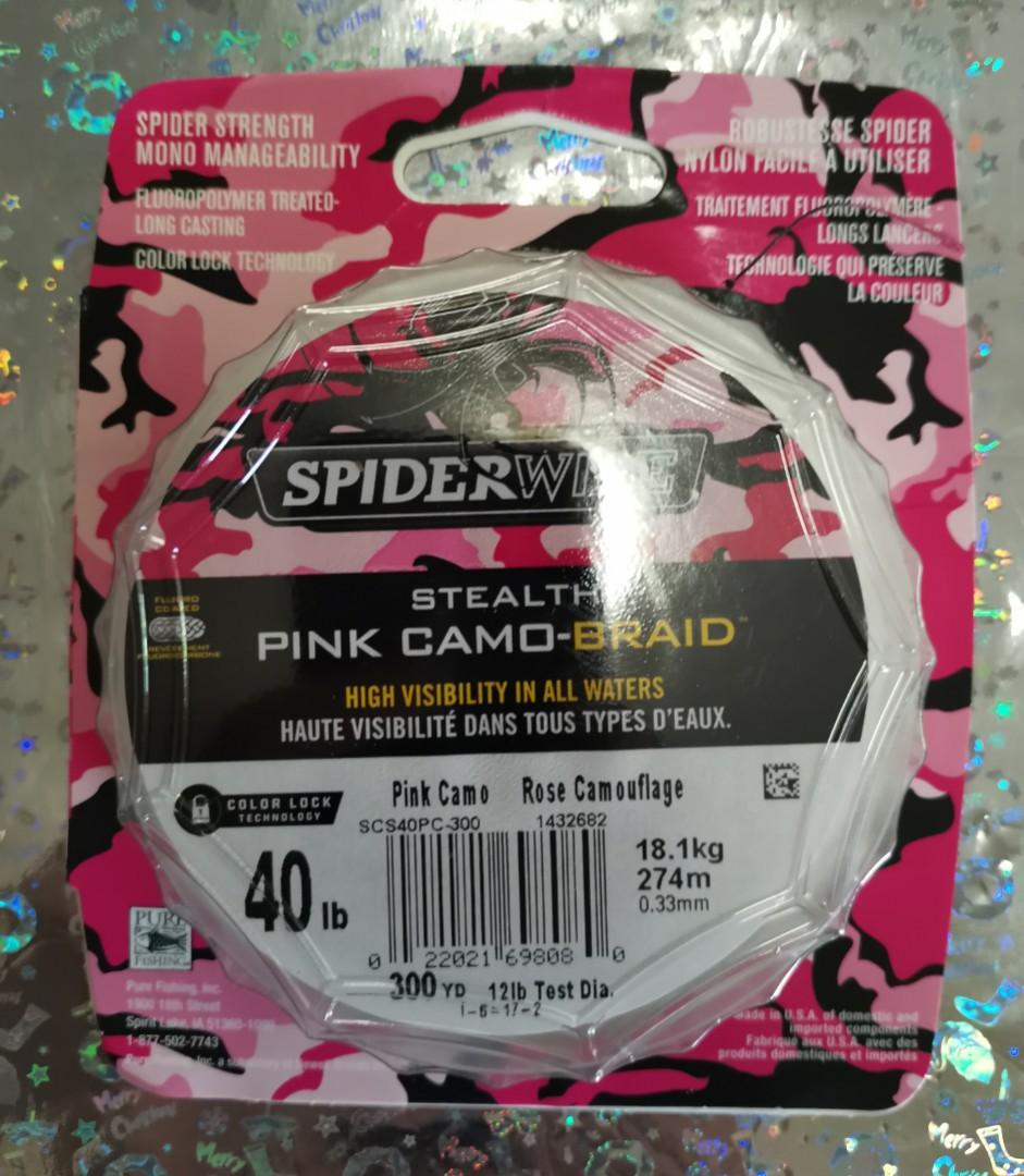 ($40 each Deal) Spiderwire Stealth Pink Camo-braid (20lbs) / (40lbs)