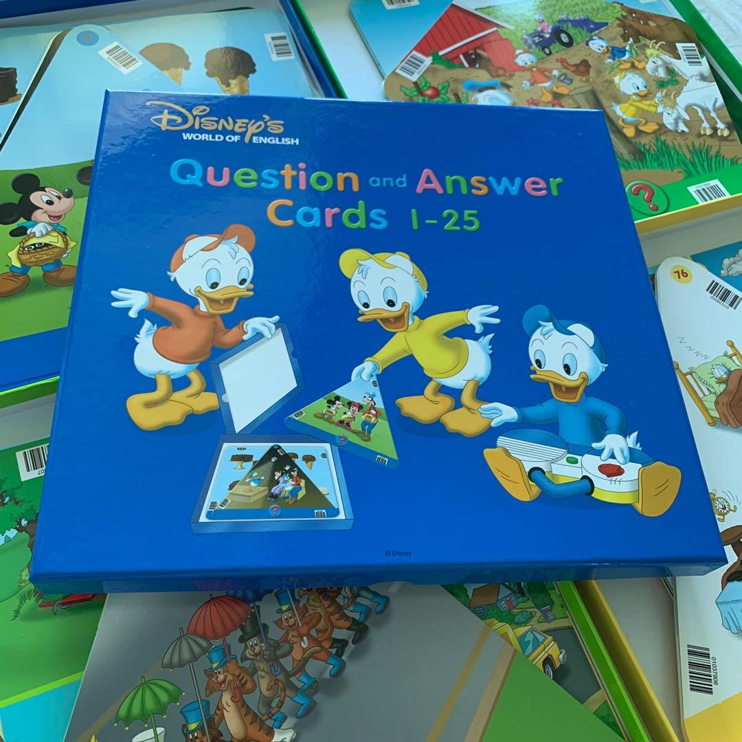 99% new> DWE Q&A cards 迪士尼美語世界Q&A 咭, 興趣及遊戲, 書本 