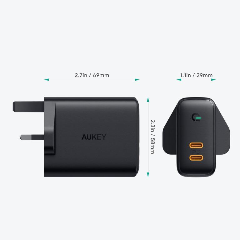 Aukey PA-D2 Dual-Port 36W PD Wall Charger with Dynamic Detect