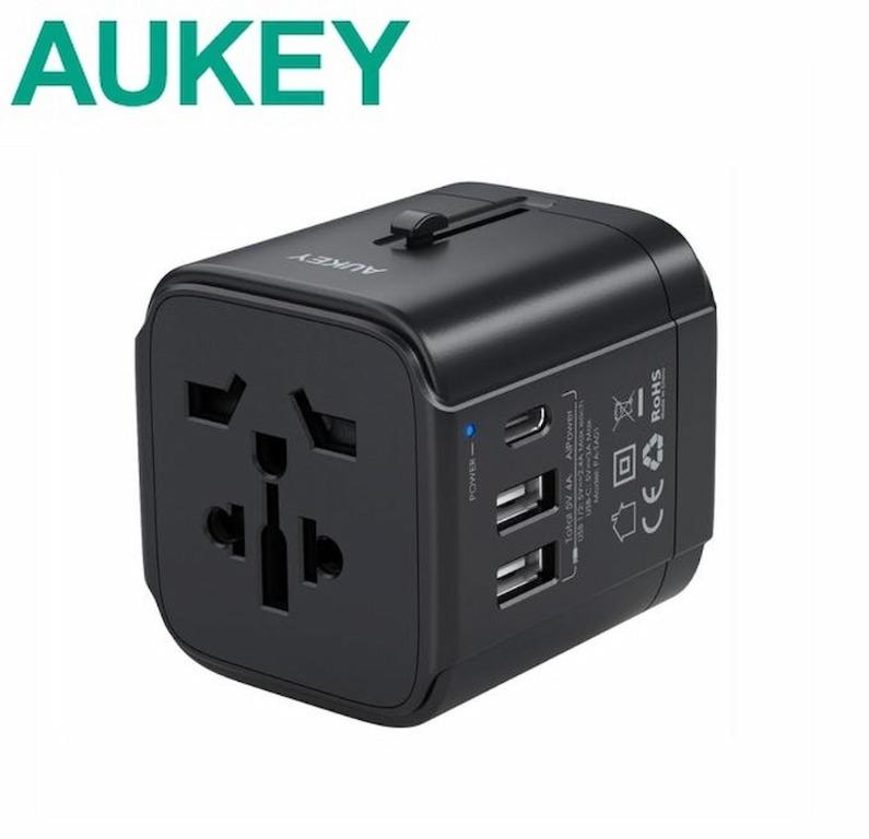 Worldwide Wall Charger with 3.4A Dual USB Ports for USA EU UK AUS and More Nekteck Universal International Travel Power Adapter