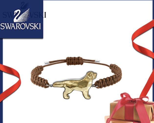 Authentic Swarovski Pets Retriever Gold Dog Rope Knot bracelet