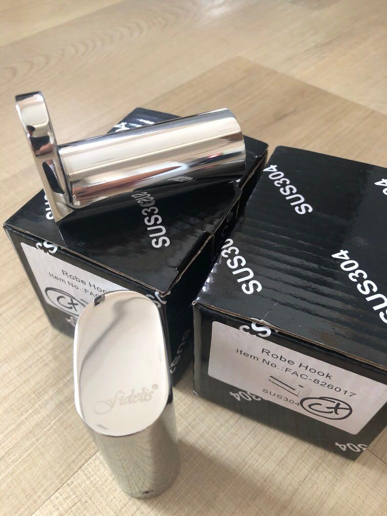Bathrobe Hook (Category: Hooks & Hangers) located in Singapore. Submitted by step102 (Listing ID 1111439704, Image 3). Description: Brand new and come with box. Stainless steel Selling as a set for $40.