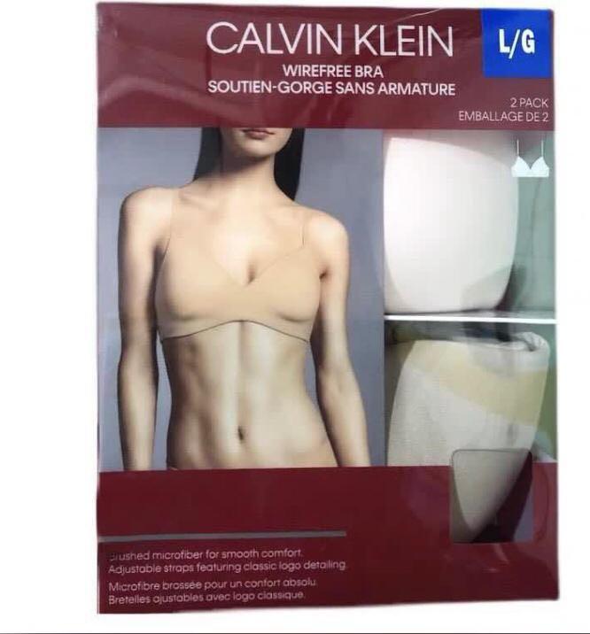 Calvin Klein 2 Pack Wirefree Bra, 女裝, 內衣和休閒服- Carousell